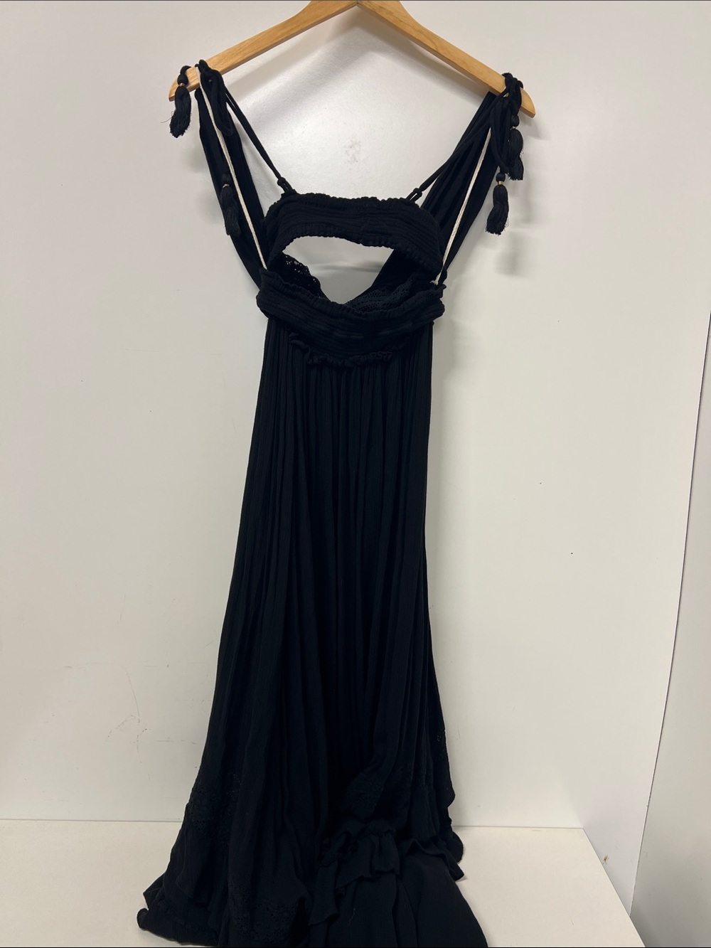 Free People Santa Maria Maxi Dress Black Crochet Lace Boho XS - Picture 12 of 12